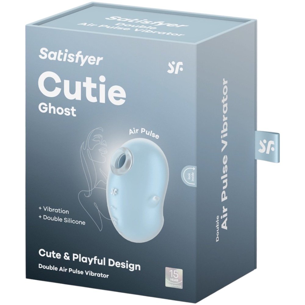 Satisfyer Cutie Ghost Double Air Pulse Rechargeable Clitoral Vibrator Blue