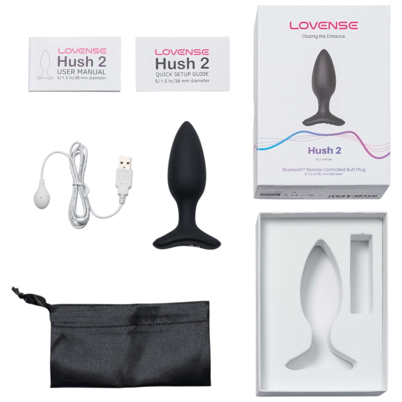 Lovense Hush 2 Small App-Controlled Rechargeable Vibrating Butt Plug 4 Inch