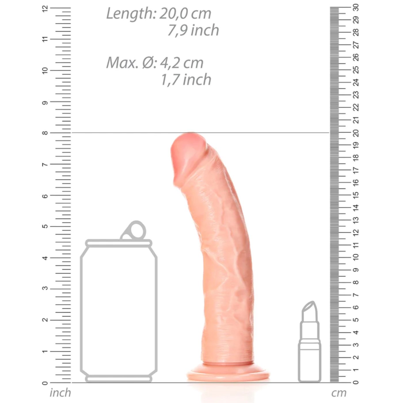 RealRock Curved Realistic Dildo with Suction Cup 7 Inch
