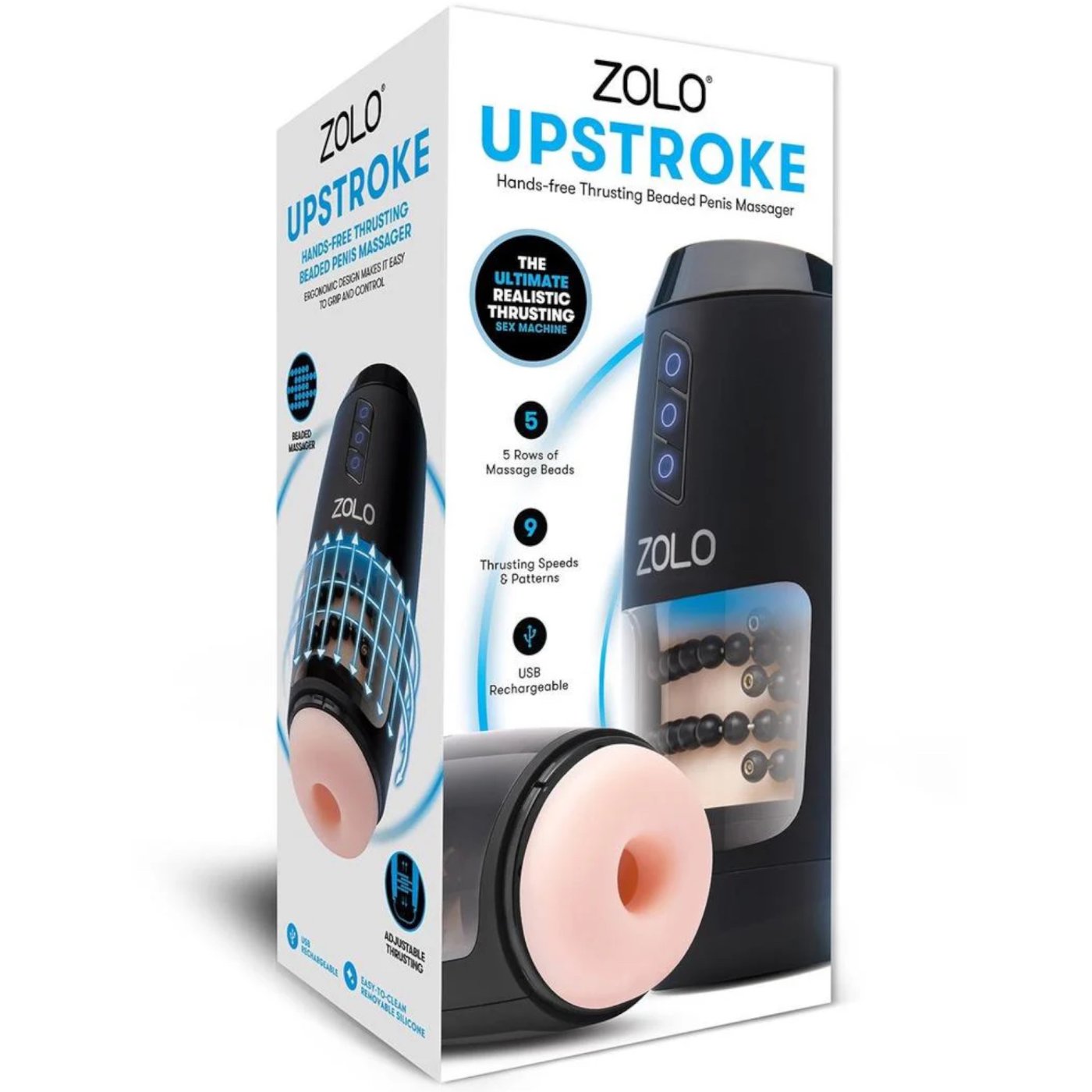 Zolo Upstroke Hands Free Thrusting Beaded Masturbator