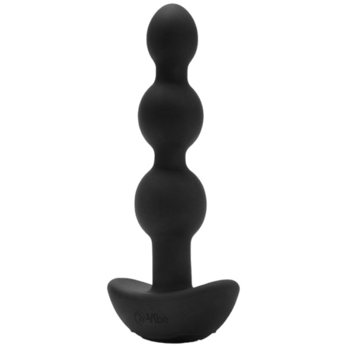 b-Vibe Triplet Remote Control Rechargeable Anal Beads Black