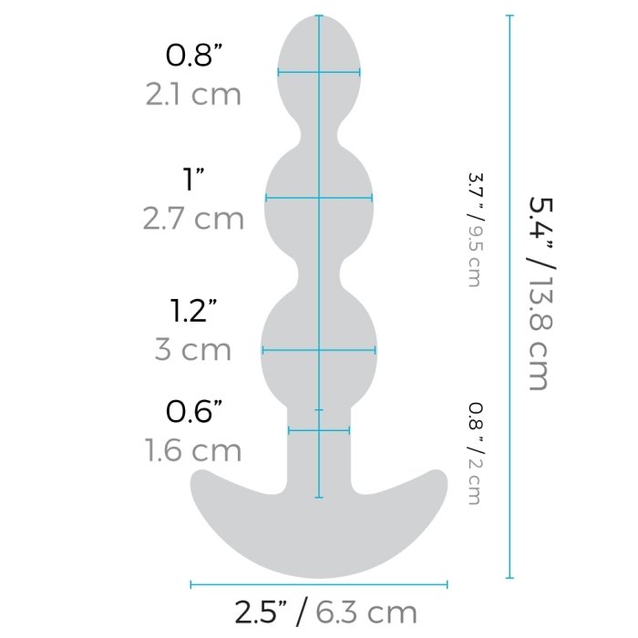 b-Vibe Triplet Remote Control Rechargeable Anal Beads Black
