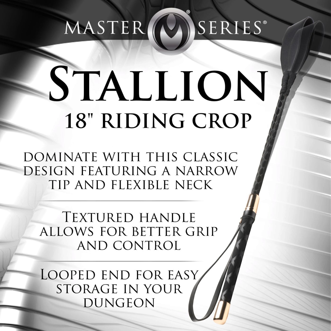 Master Series Stallion 18 Inch BDSM Riding Crop