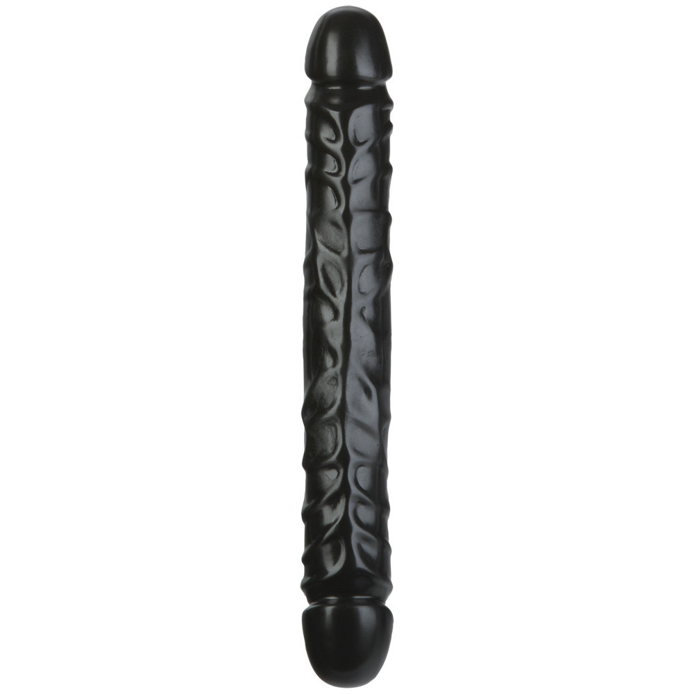 Doc Johnson Jr Veined Double Header Black 12 Inch