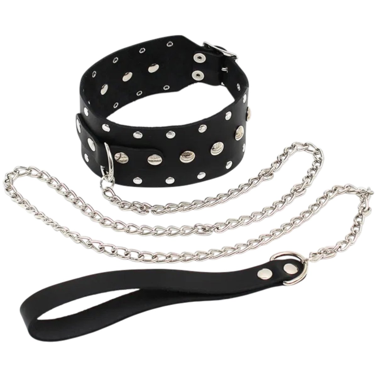 Rimba Leather Collar & Chain Leash Set