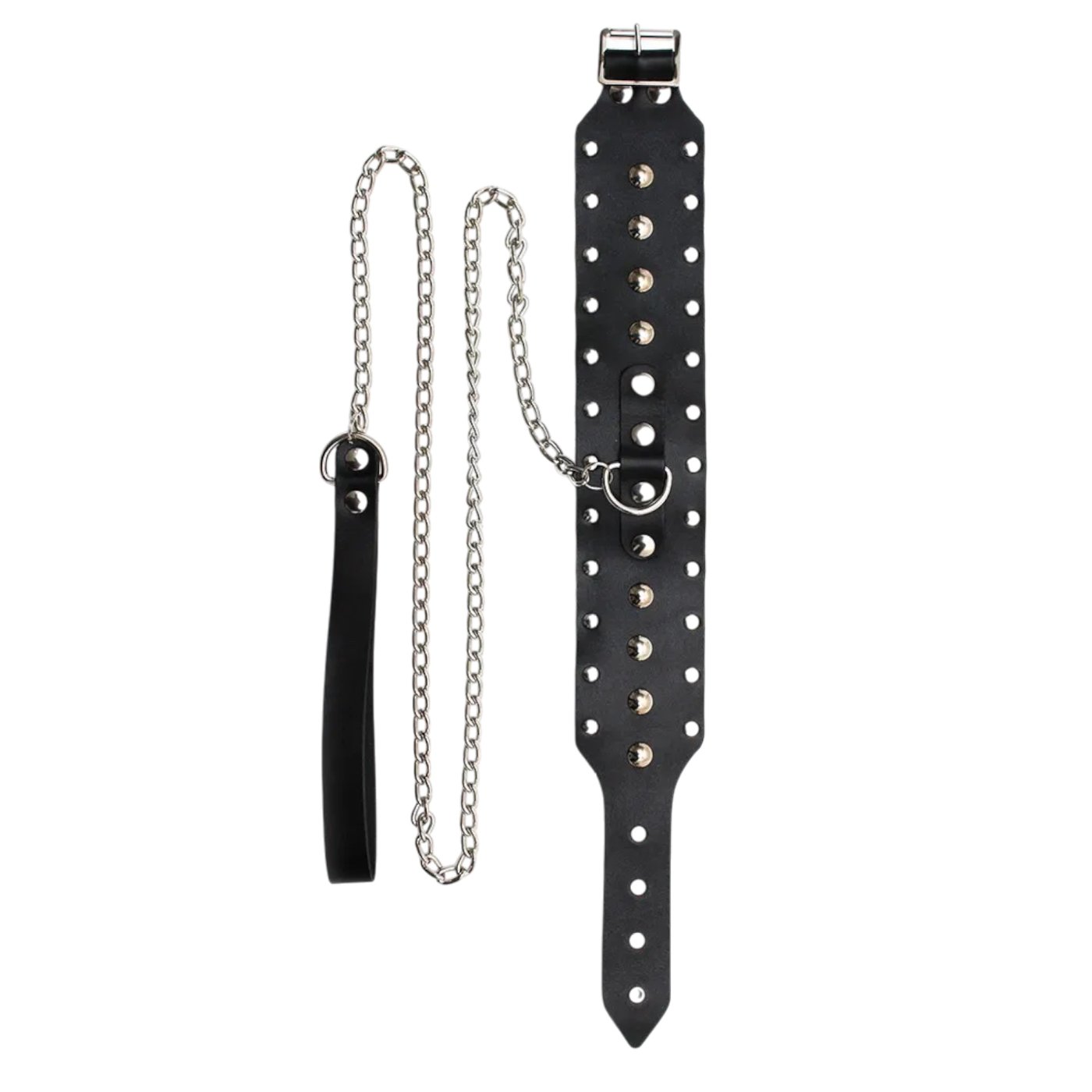 Rimba Leather Collar & Chain Leash Set
