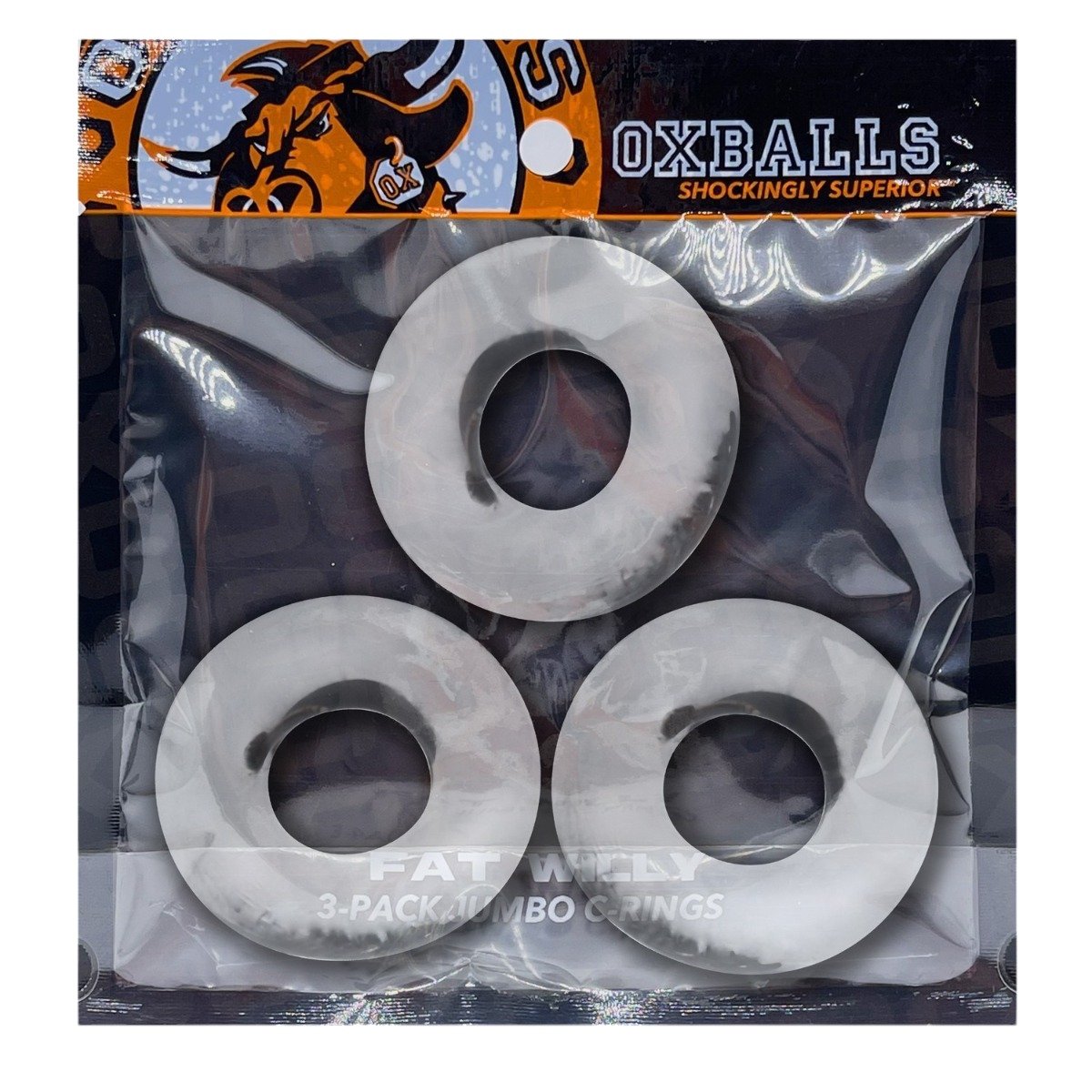 Oxballs Fat Willy Jumbo Cockring Set Clear (3 Pack)