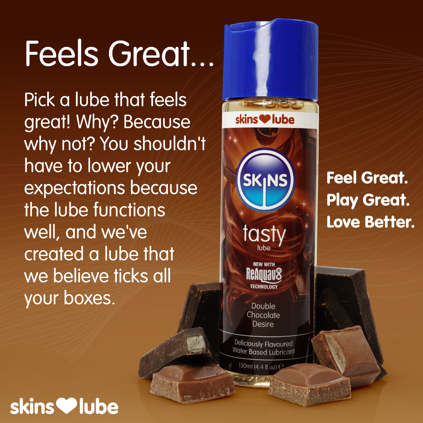 Skins Double Chocolate Water Based Lubricant 130ml