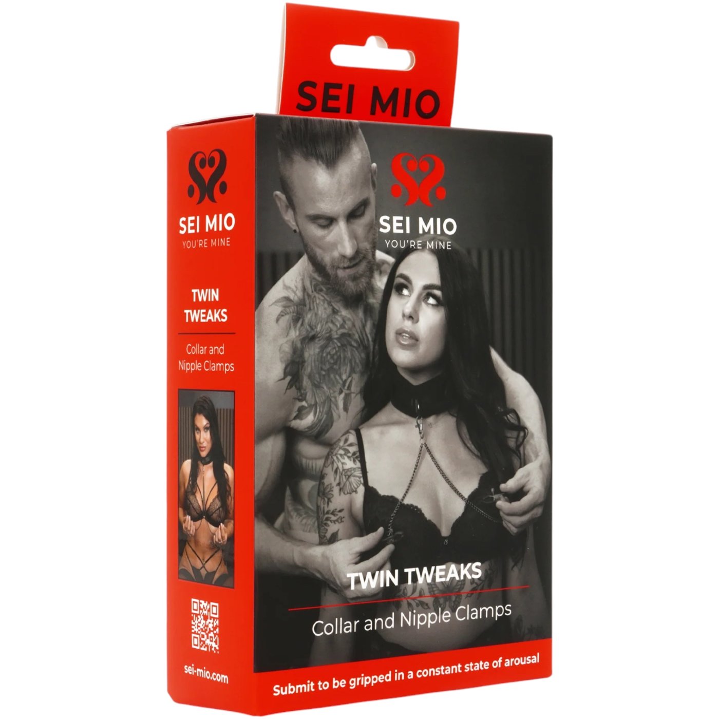 Sei Mio Twin Tweaks Velvet Collar With Nipple Clamps