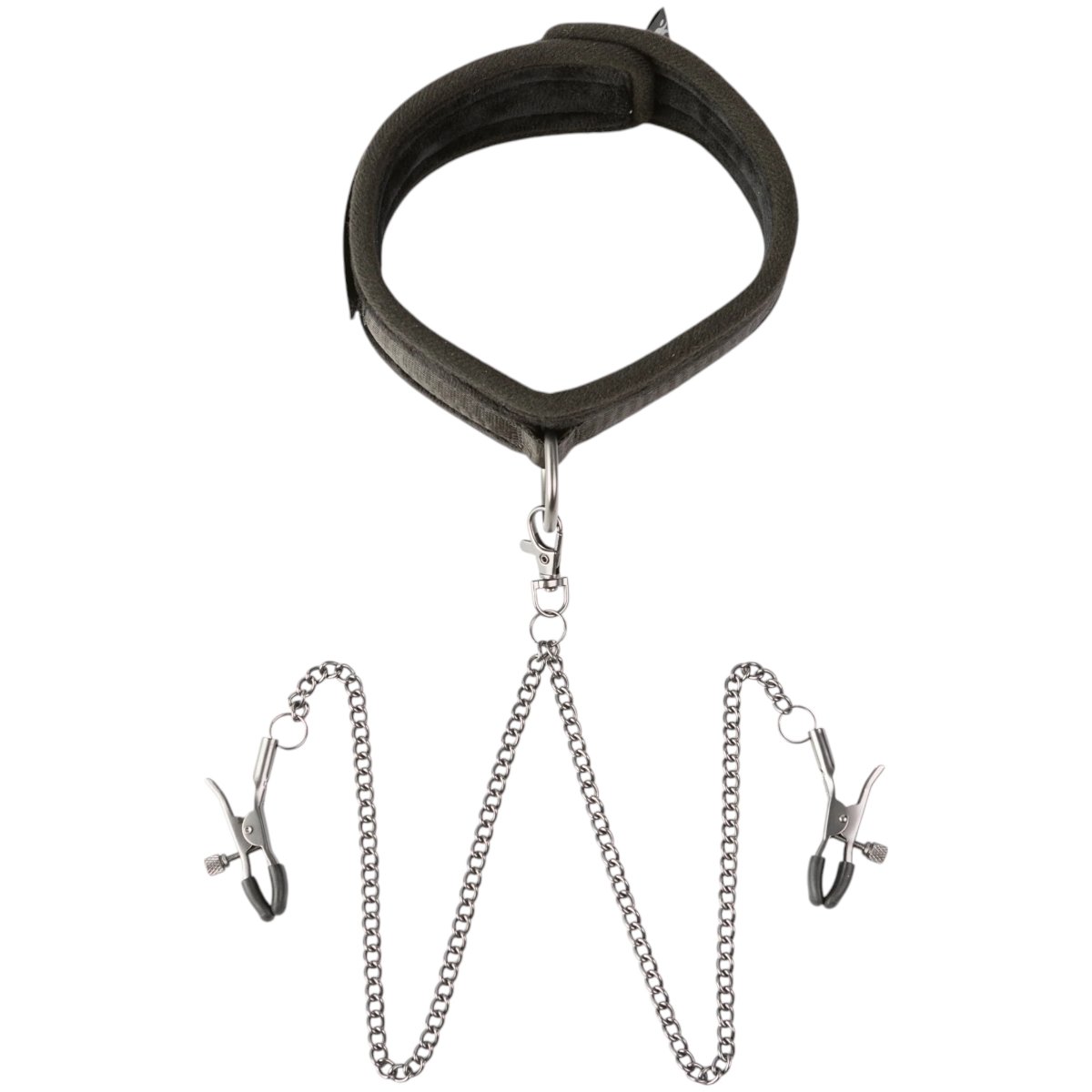 Sei Mio Twin Tweaks Velvet Collar With Nipple Clamps