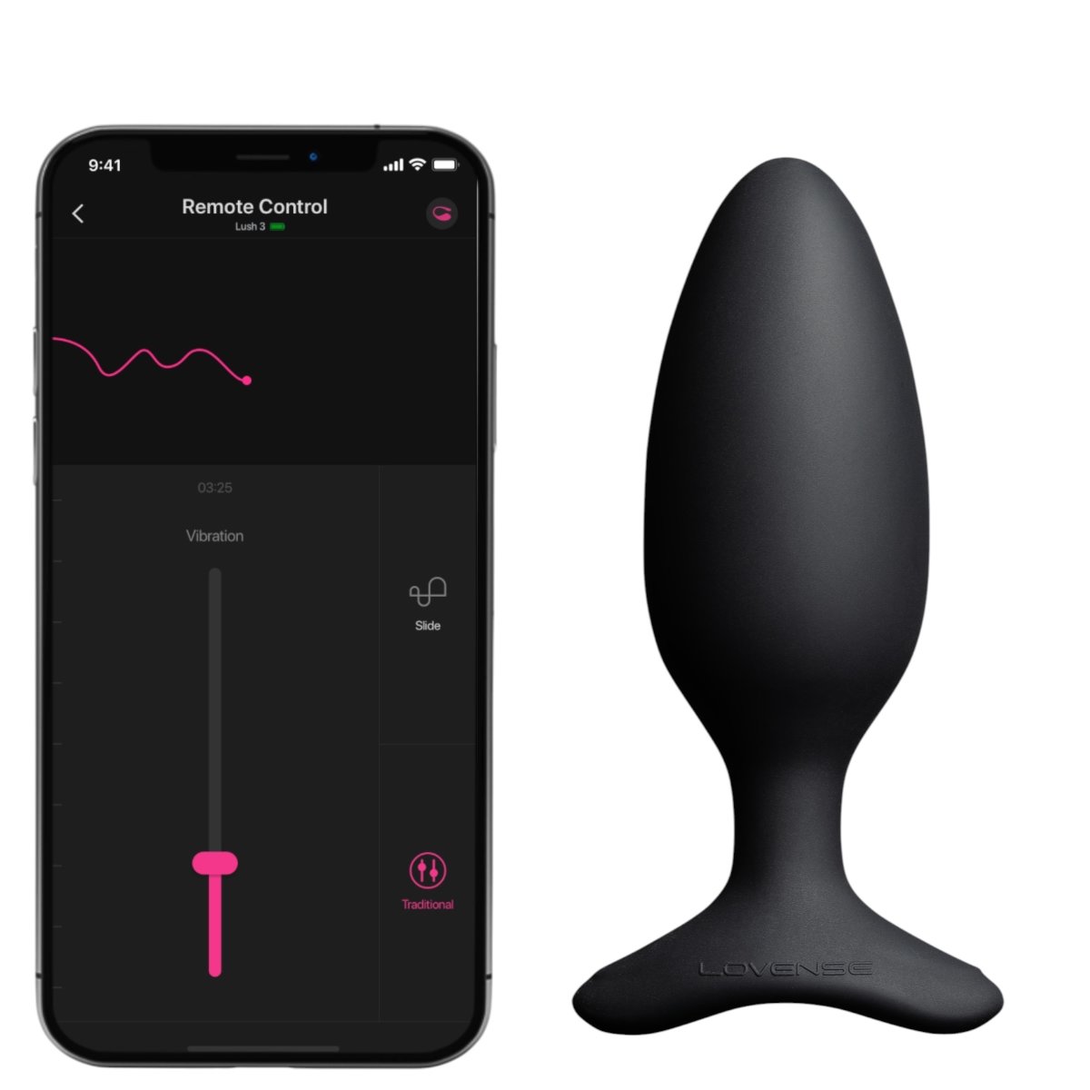 Lovense Hush 2 Medium App-Controlled Rechargeable Vibrating Butt Plug 4.5 Inch