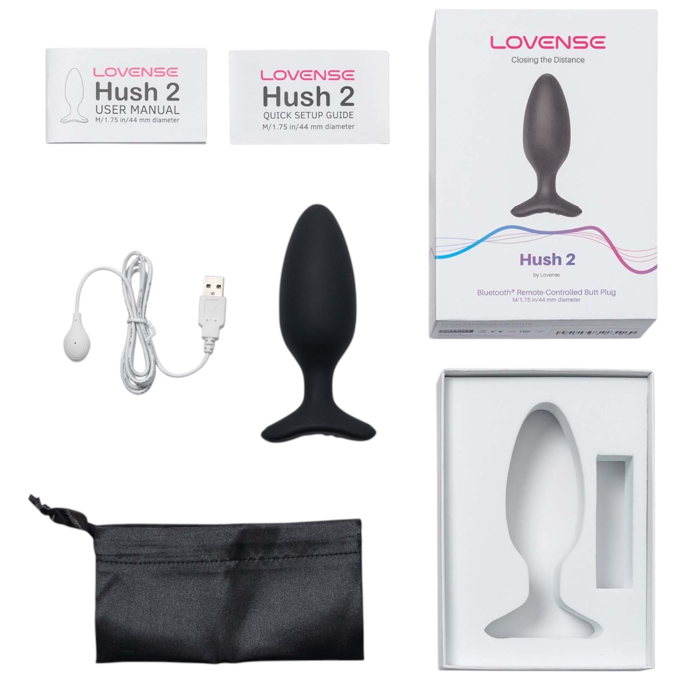 Lovense Hush 2 Medium App-Controlled Rechargeable Vibrating Butt Plug 4.5 Inch
