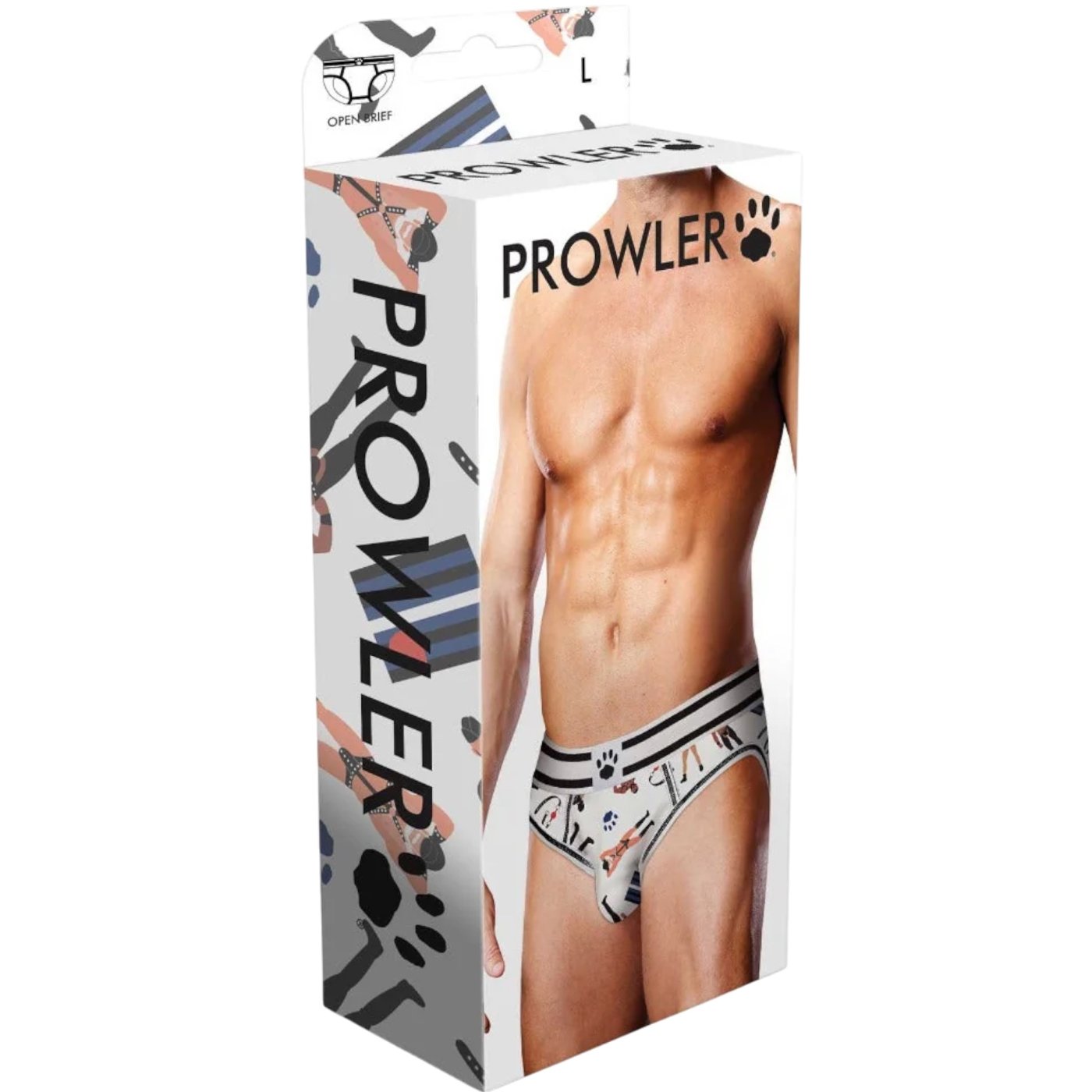Prowler Leather Pride Backless Brief White & Black