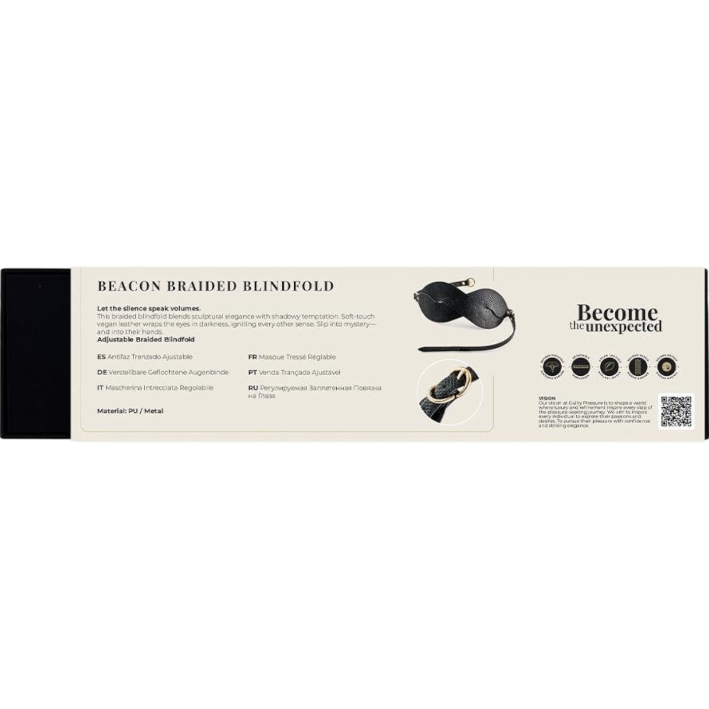 Guilty Pleasure Eclipse Beacon Braided Bondage Blindfold Black