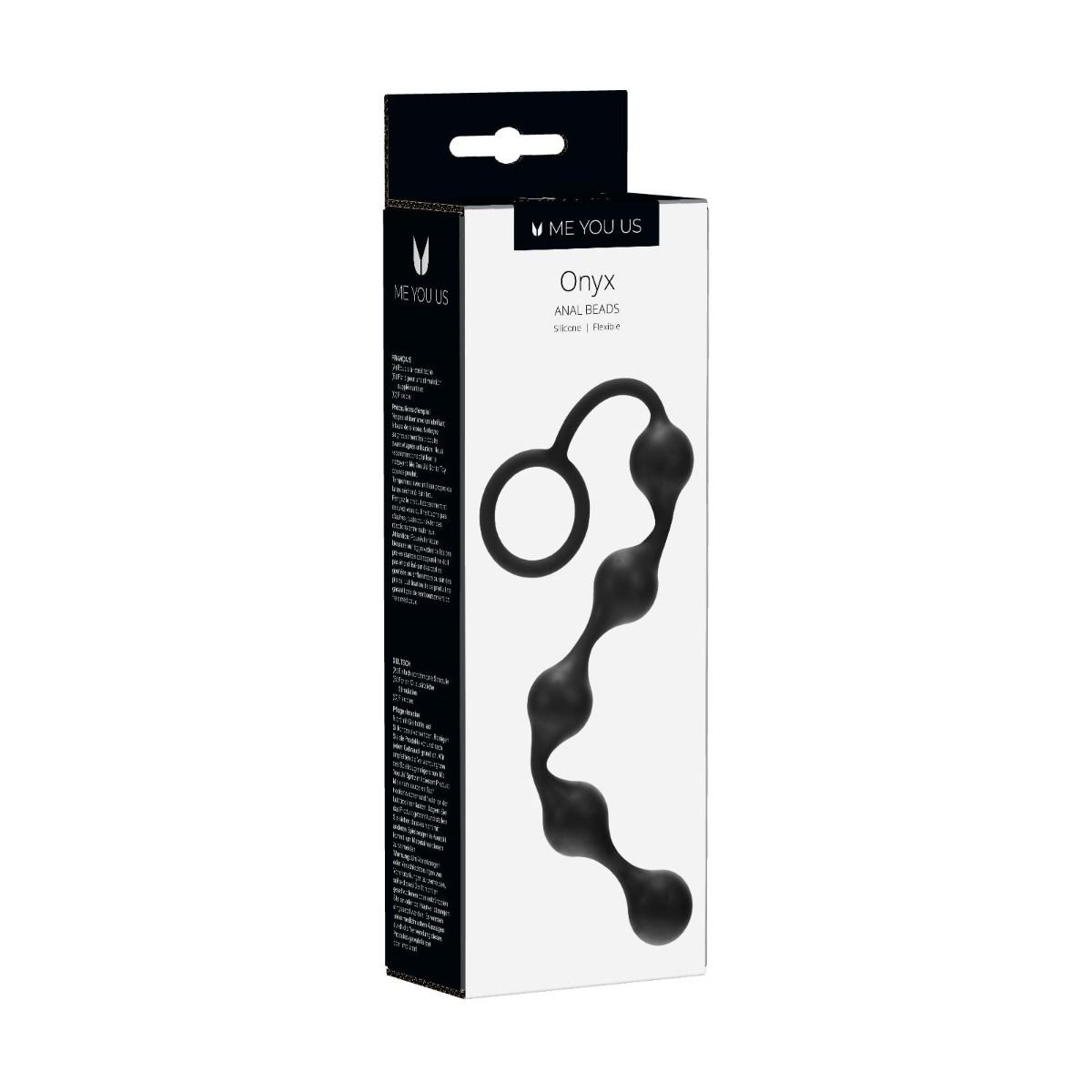 Me You Us Onyx Silicone Anal Beads Black 8 Inch