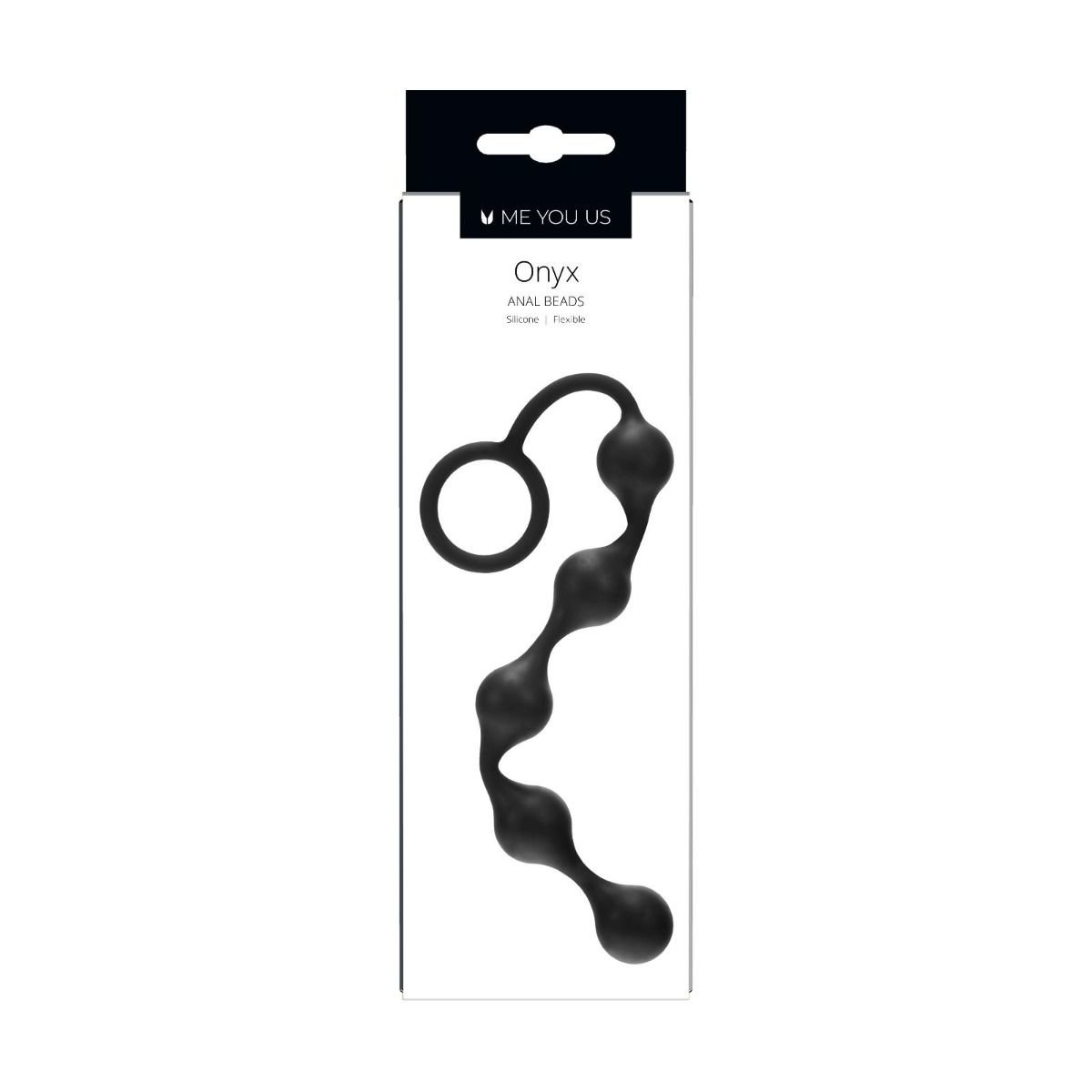 Me You Us Onyx Silicone Anal Beads Black 8 Inch