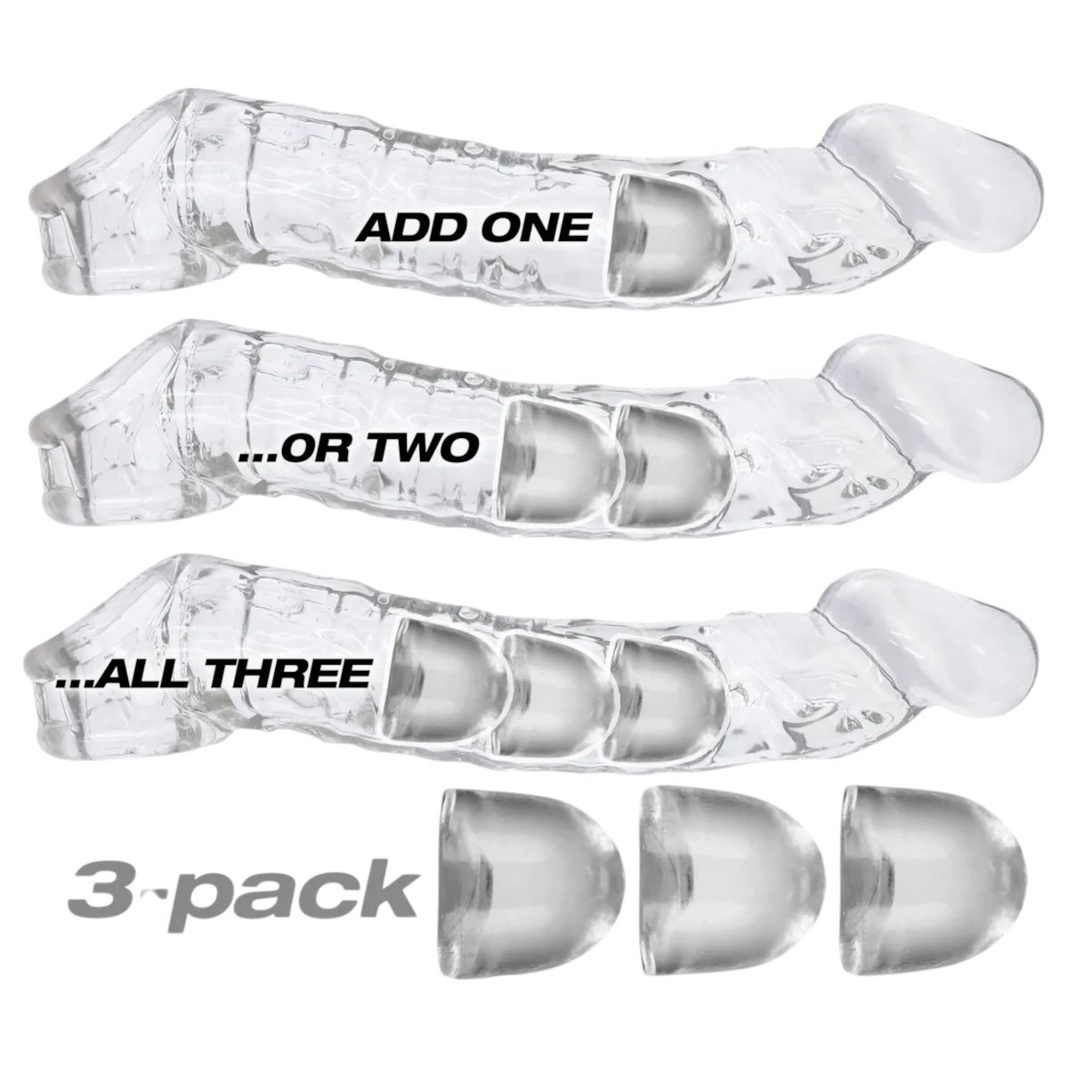 Oxballs ADJUSTfit Bullet Cocksheath Inserts Clear (3 Pack)