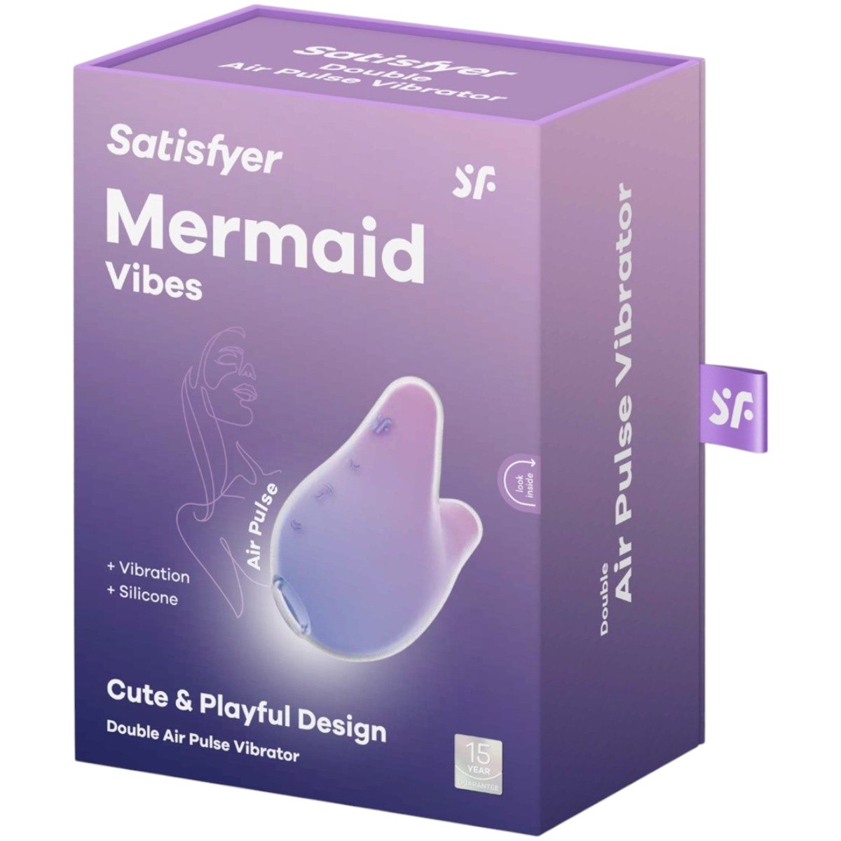Satisfyer Mermaid Vibes Double Air Pulse Rechargeable Clitoral Vibrator Lilac-Pink