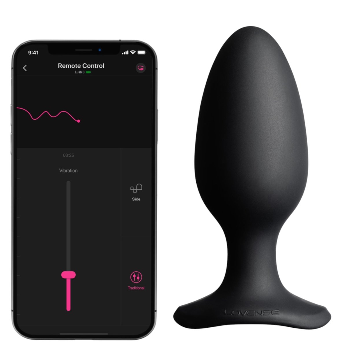 Lovense Hush 2 Large App-Controlled Rechargeable Vibrating Butt Plug 5 Inch