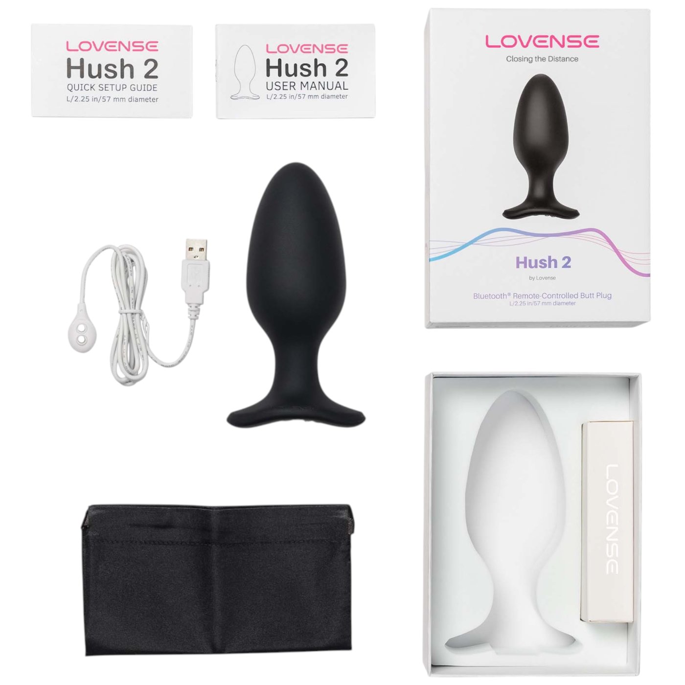 Lovense Hush 2 Large App-Controlled Rechargeable Vibrating Butt Plug 5 Inch