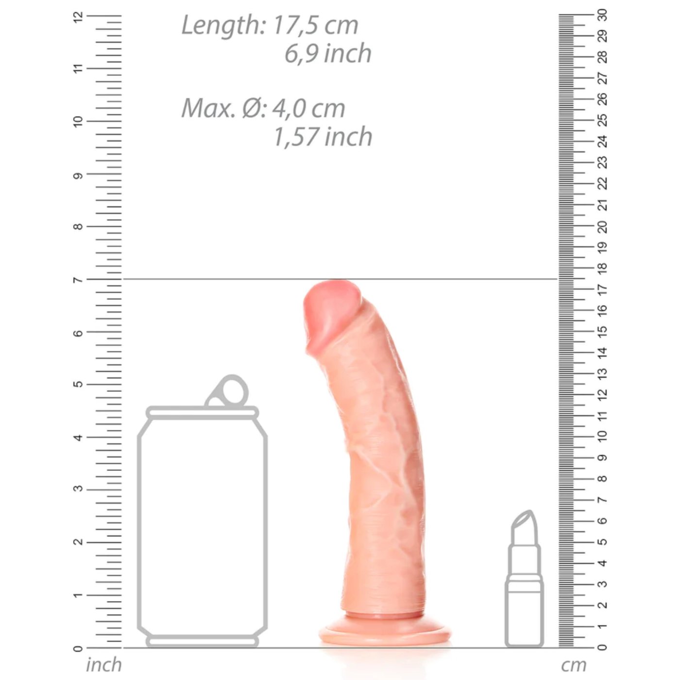 RealRock Curved Realistic Dildo with Suction Cup Flesh Pink 6 Inch