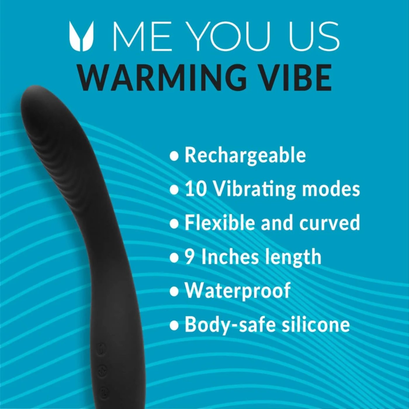 Me You Us Warming Rechargeable Vibrator Black