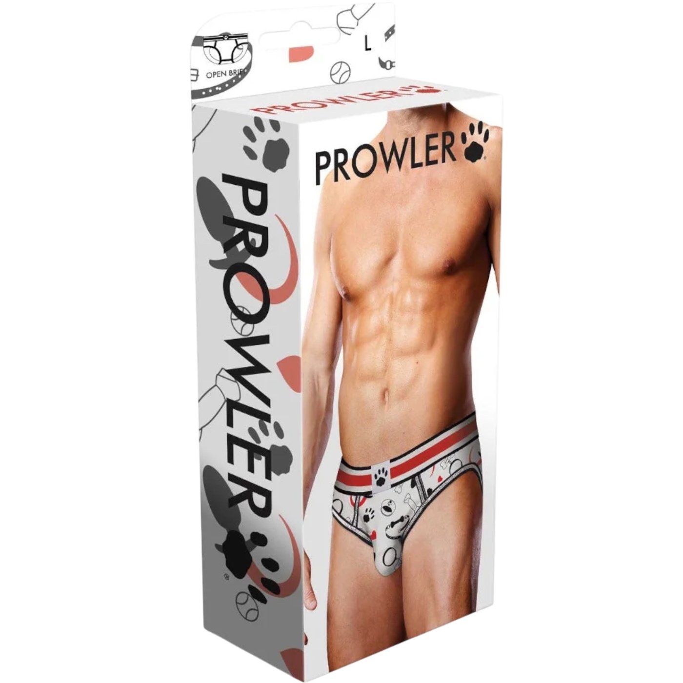 Prowler Puppie Print Backless Brief White Red