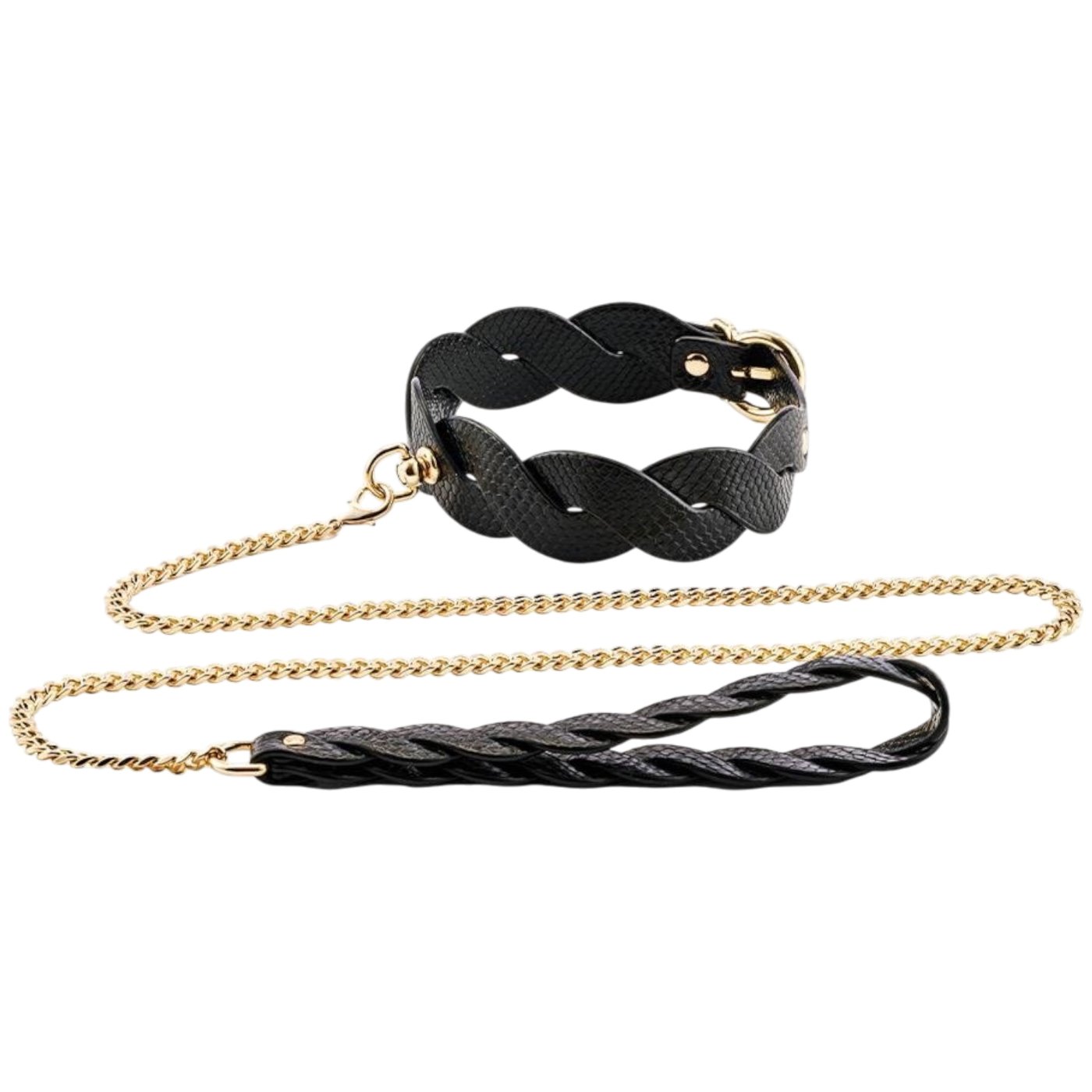 Guilty Pleasure Eclipse Lunar Braided Bondage Collar & Leash Set