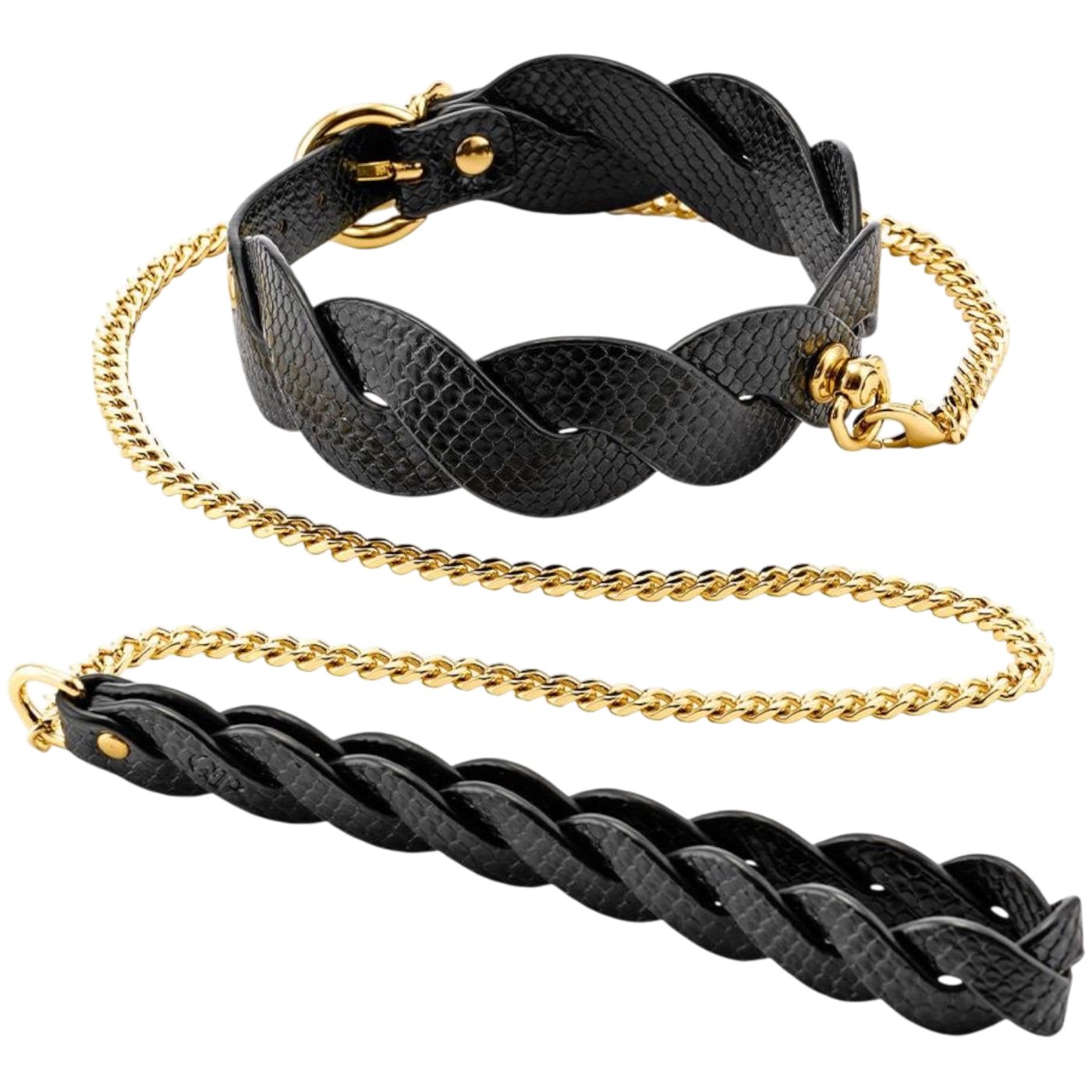 Guilty Pleasure Eclipse Lunar Braided Bondage Collar &amp; Leash Set