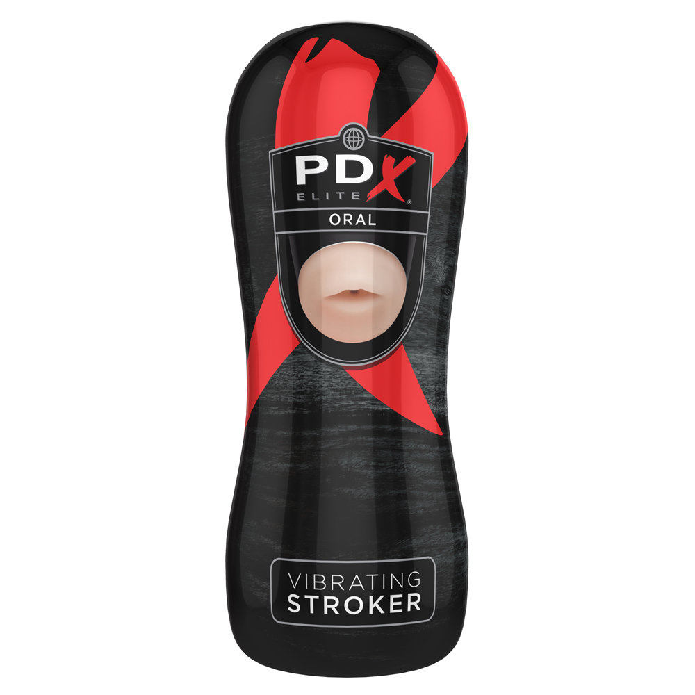 PDX Elite Vibrating Oral Stroker Flesh