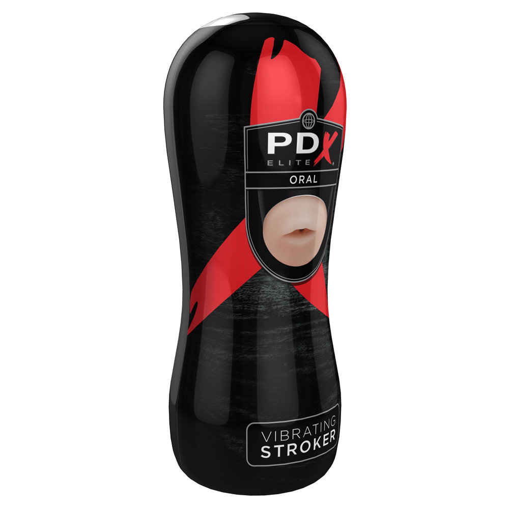 PDX Elite Vibrating Oral Stroker Flesh