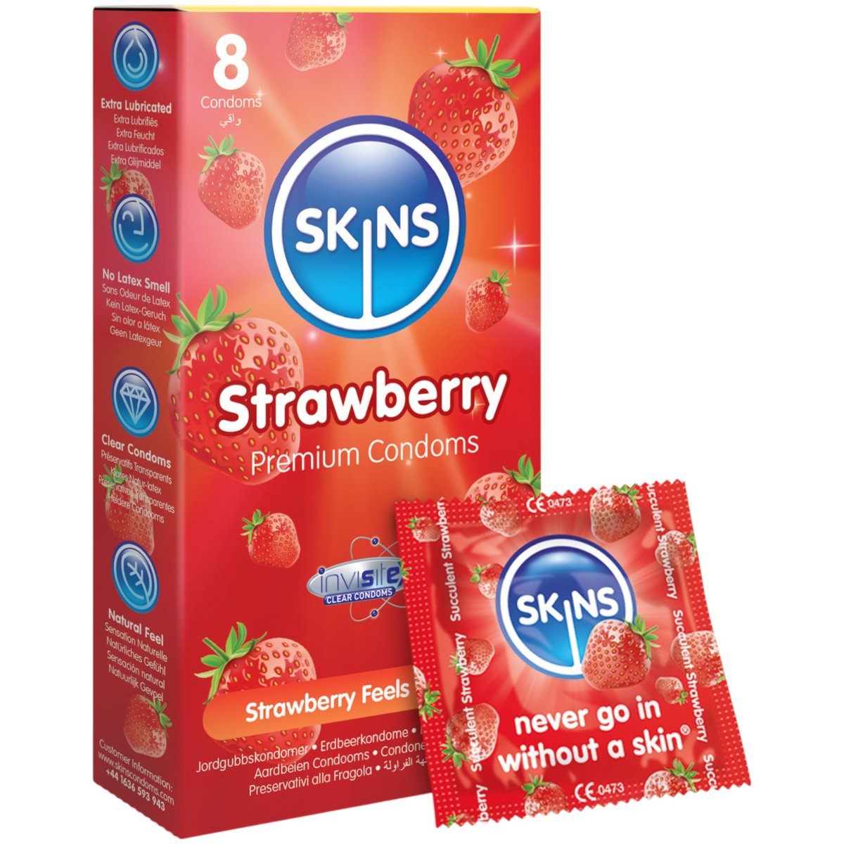 Skins Strawberry Premium Condoms (8 Pack)