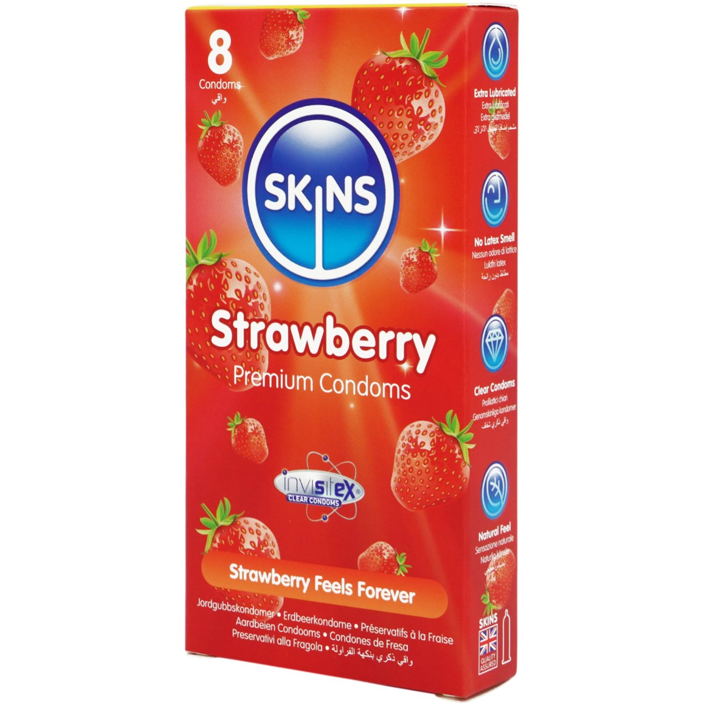 Skins Strawberry Premium Condoms (8 Pack)