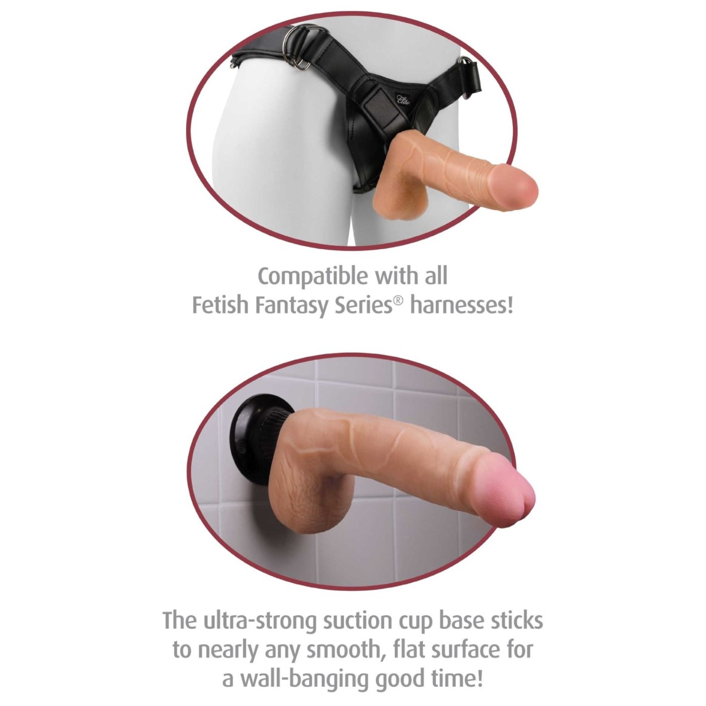 Real Feel Deluxe No.7 Realistic Vibrating Dildo with Suction Cup 9 Inch