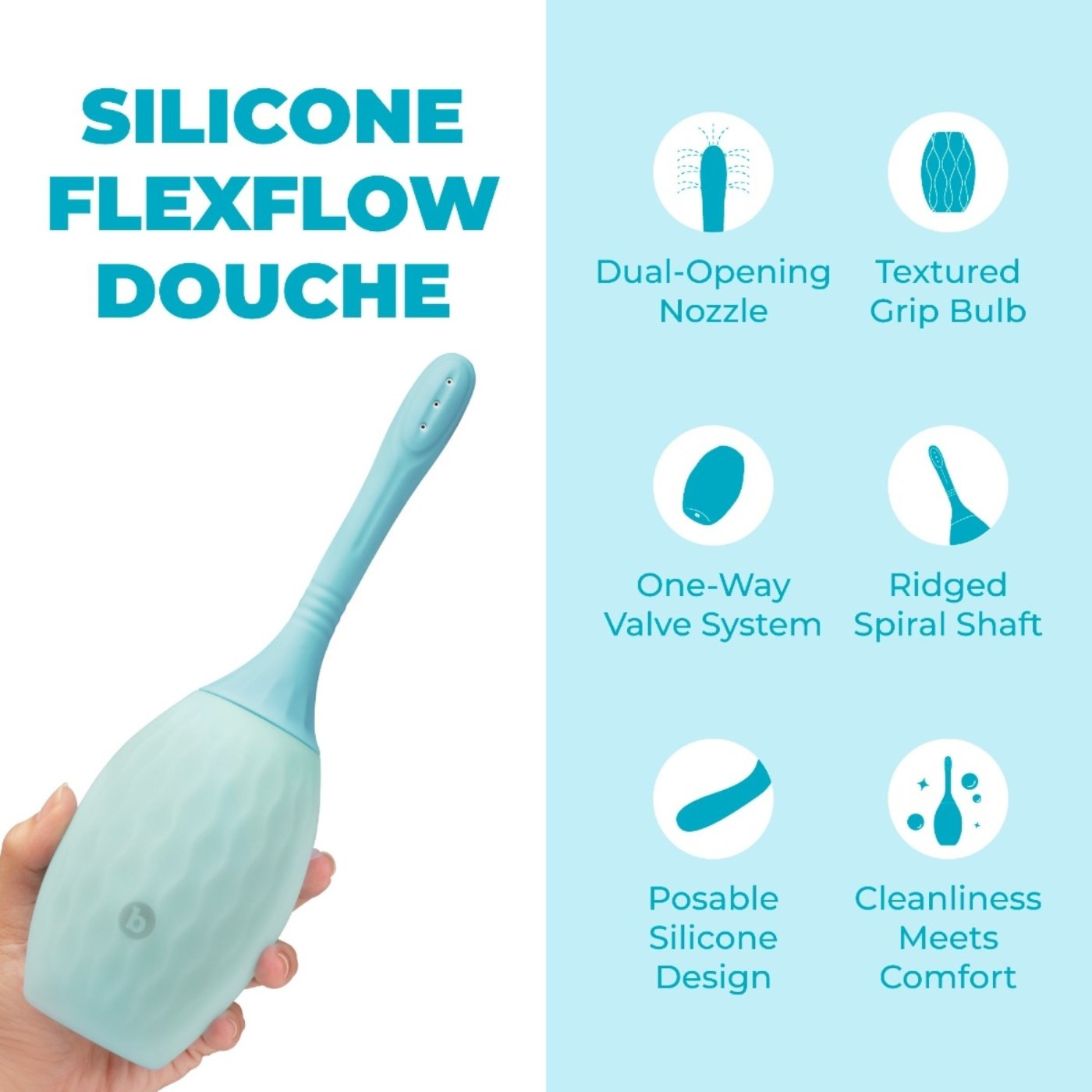 b-Vibe Silicone Flexflow Anal Douche 350ml