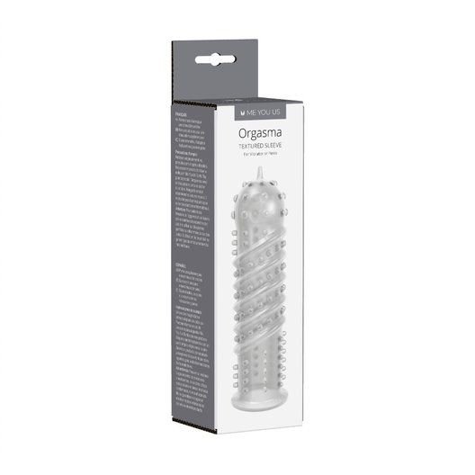 Me You Us Orgasma Textured Rubber Sleeve Clear