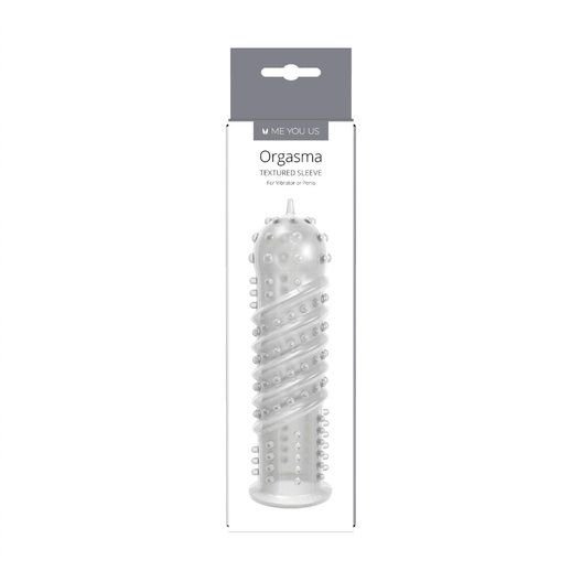 Me You Us Orgasma Textured Rubber Sleeve Clear
