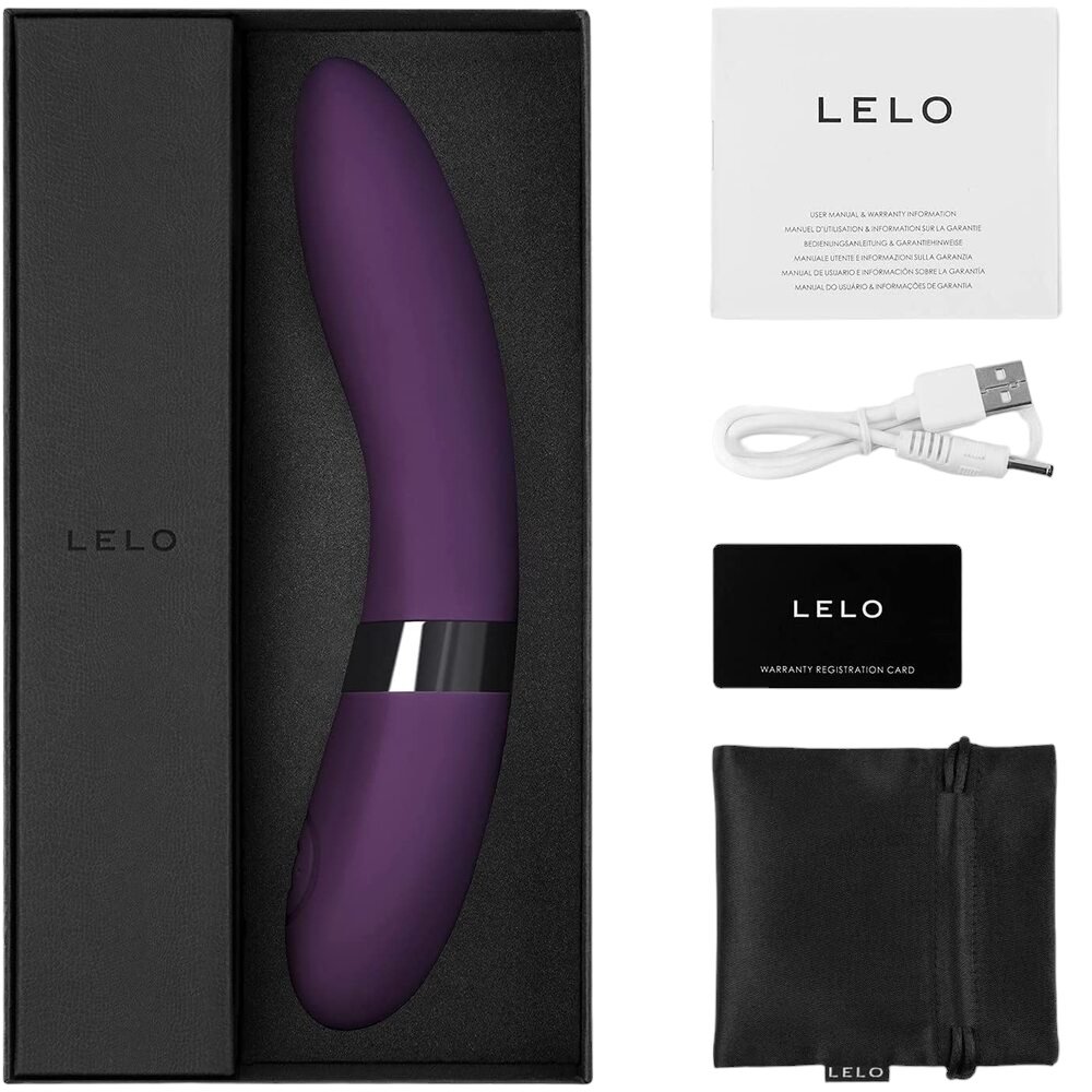 LELO Elise 2 Rechargeable G-Spot Dildo Vibrator Plum