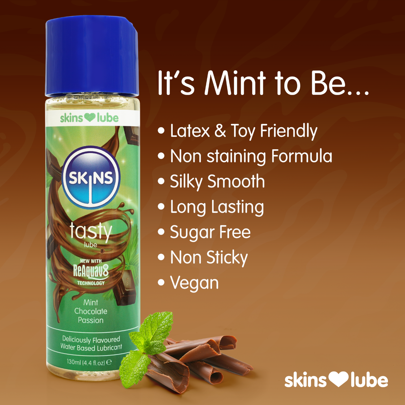 Skins Mint Chocolate Water Based Lubricant 130ml