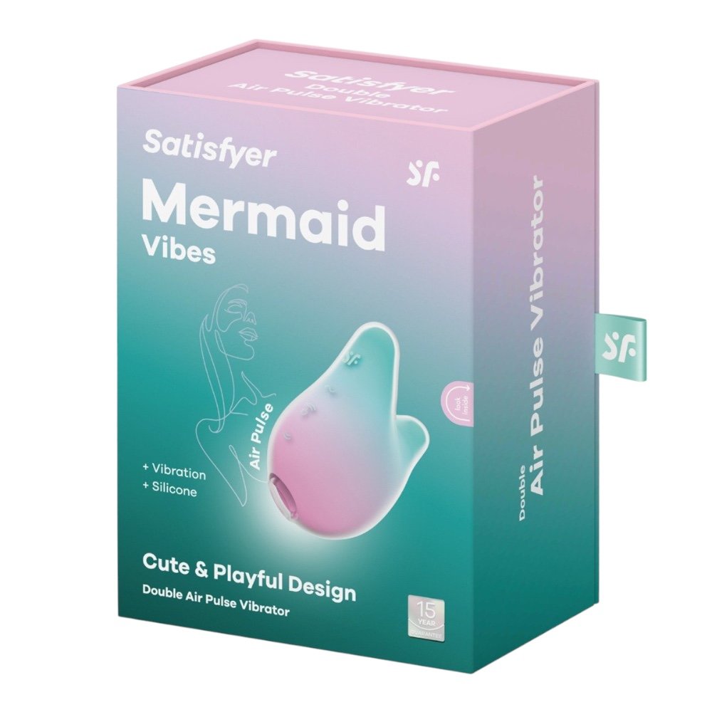 Satisfyer Mermaid Vibes Double Air Pulse Rechargeable Clitoral Vibrator Mint-Pink