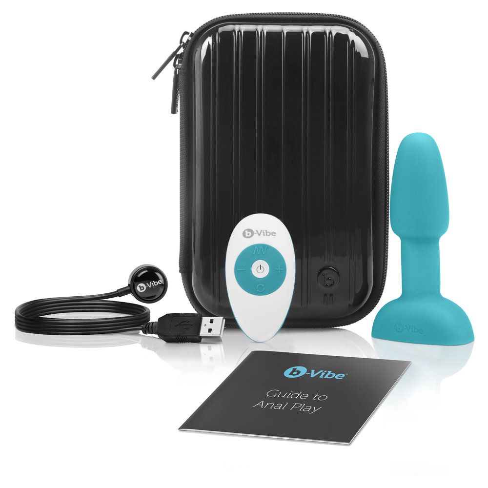 b-Vibe Rimming Petite Medium Remote Control Rechargeable Butt Plug Teal