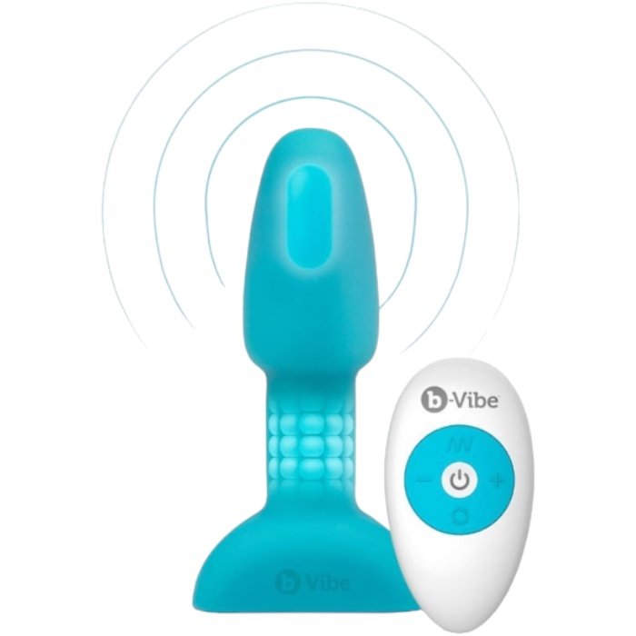 b-Vibe Rimming Petite Medium Remote Control Rechargeable Butt Plug Teal