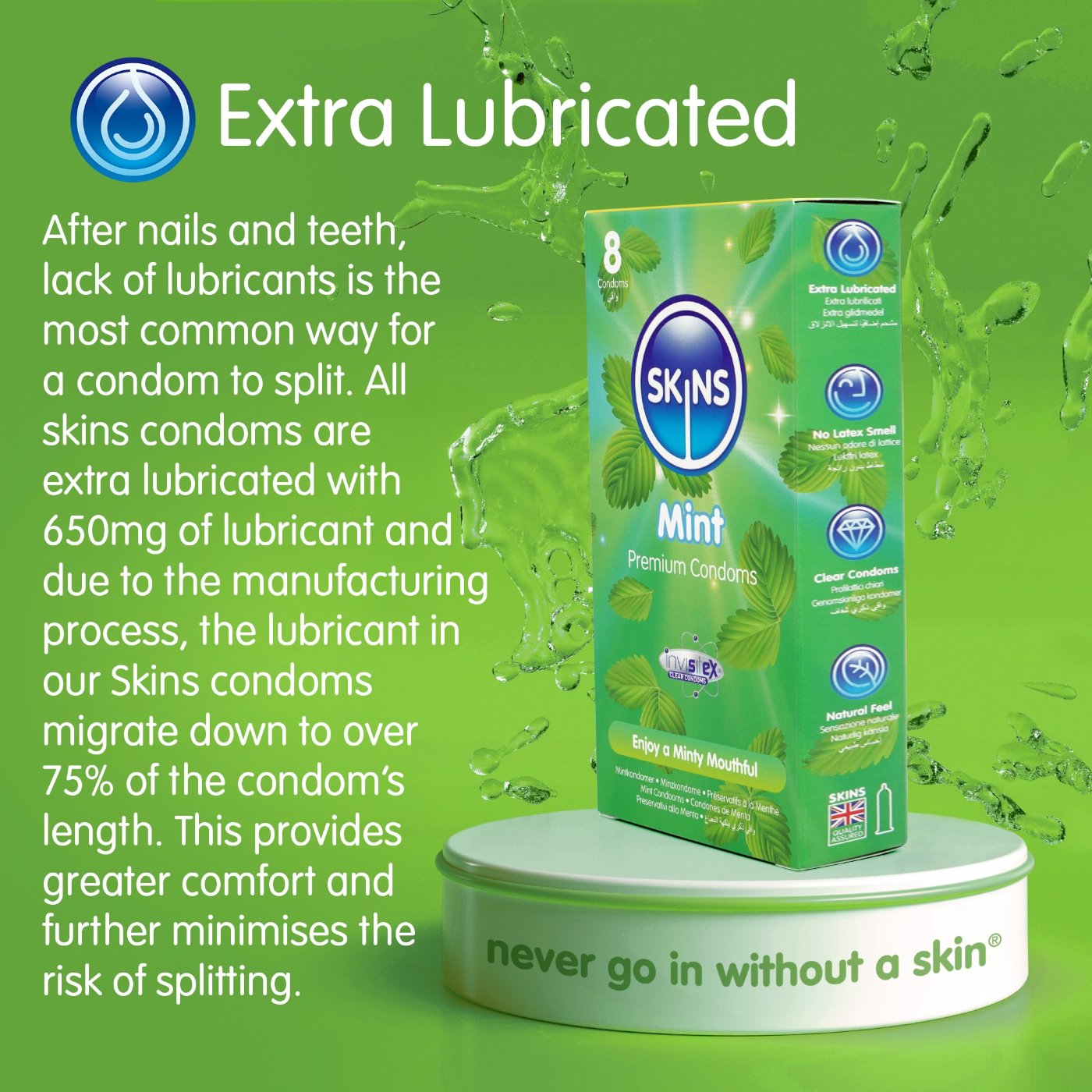 Skins Mint Premium Condoms (8 Pack)