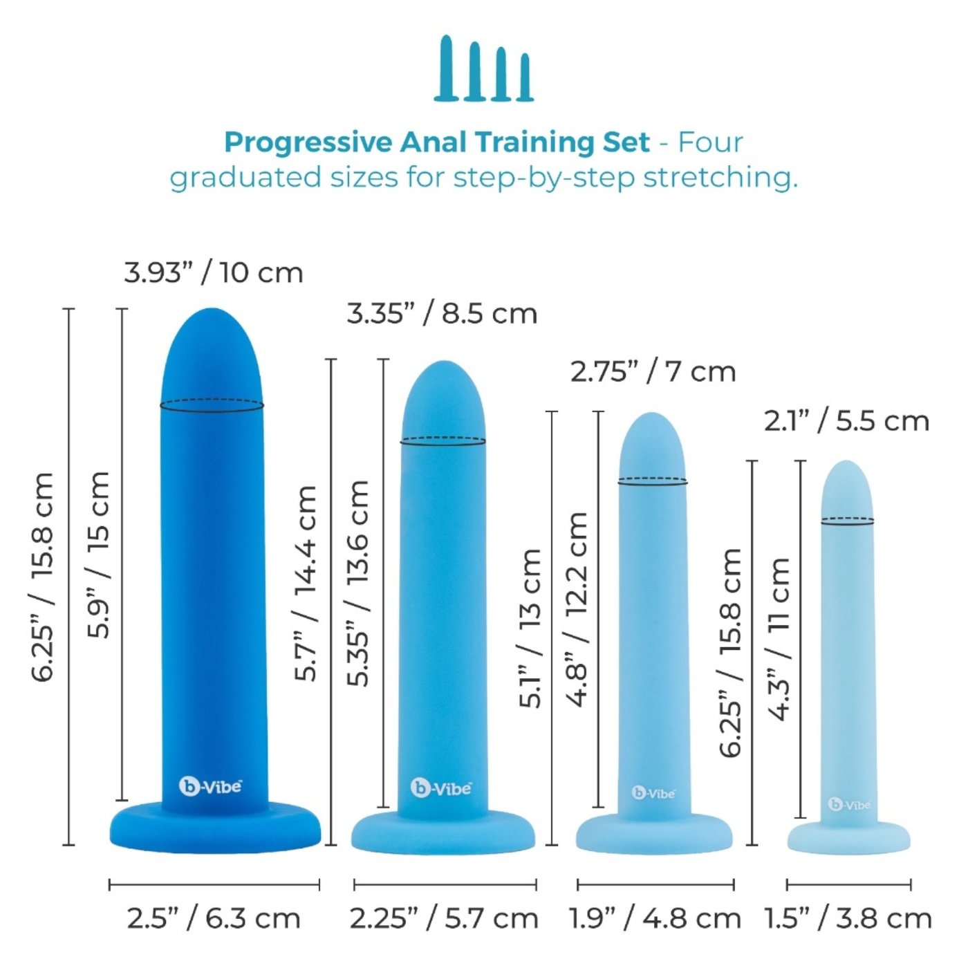 b-Vibe Silicone Anal Dilator Training Set (4-Piece)