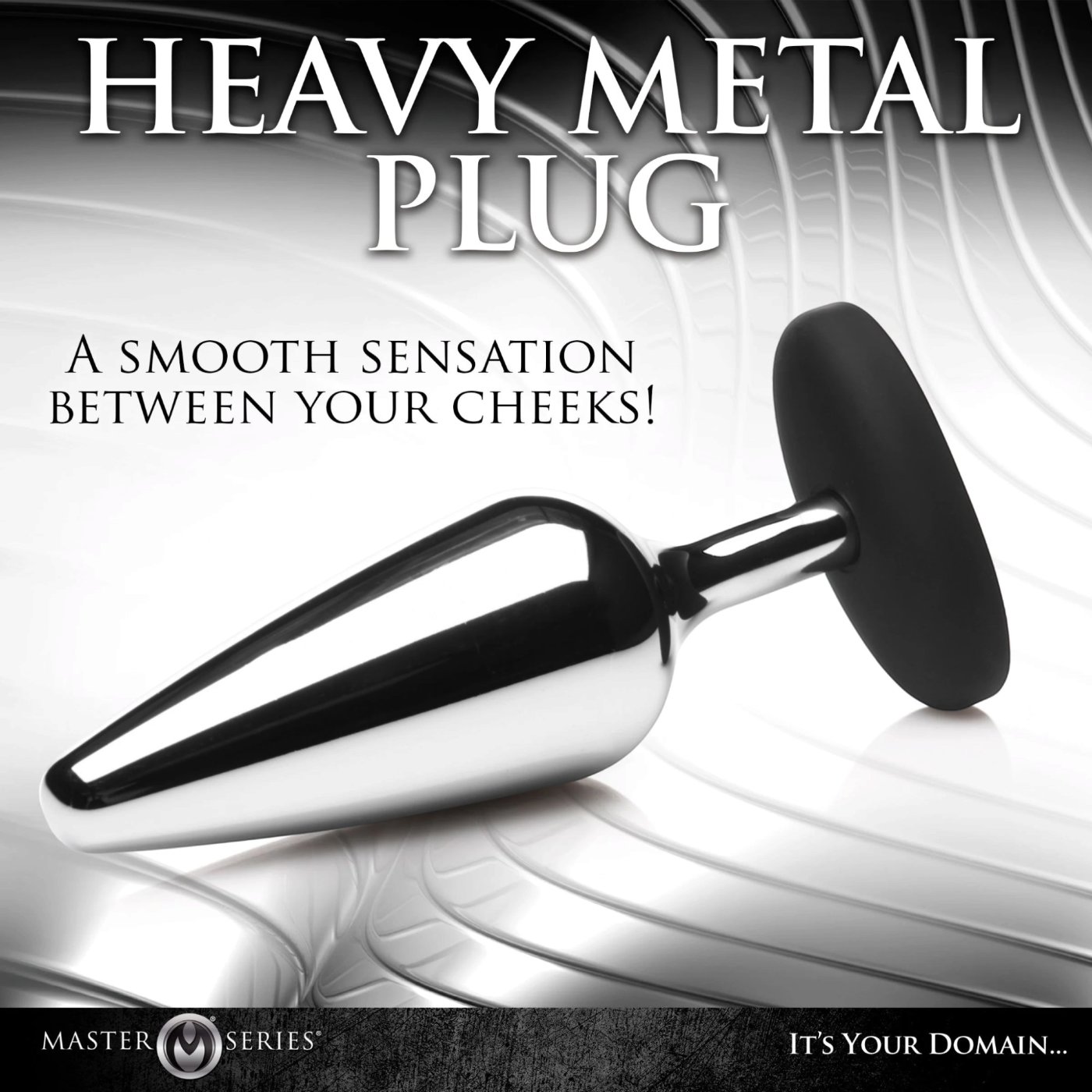 Master Series Butt Slut Metal Butt Plug with Silicone Base