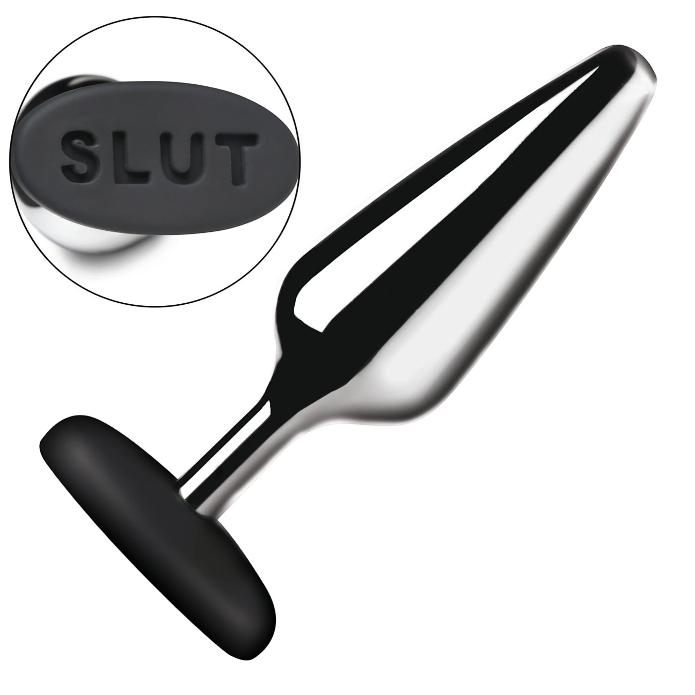 Master Series Butt Slut Metal Butt Plug with Silicone Base