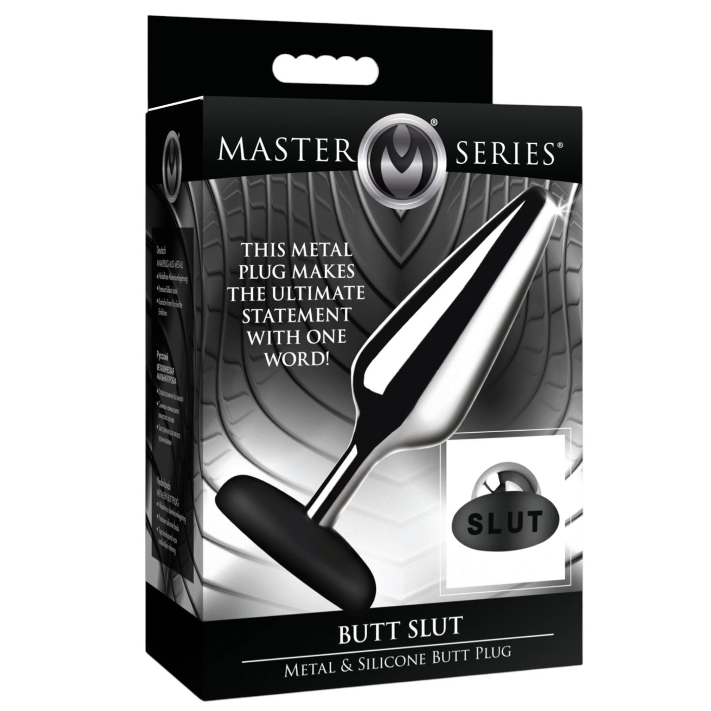 Master Series Butt Slut Metal Butt Plug with Silicone Base