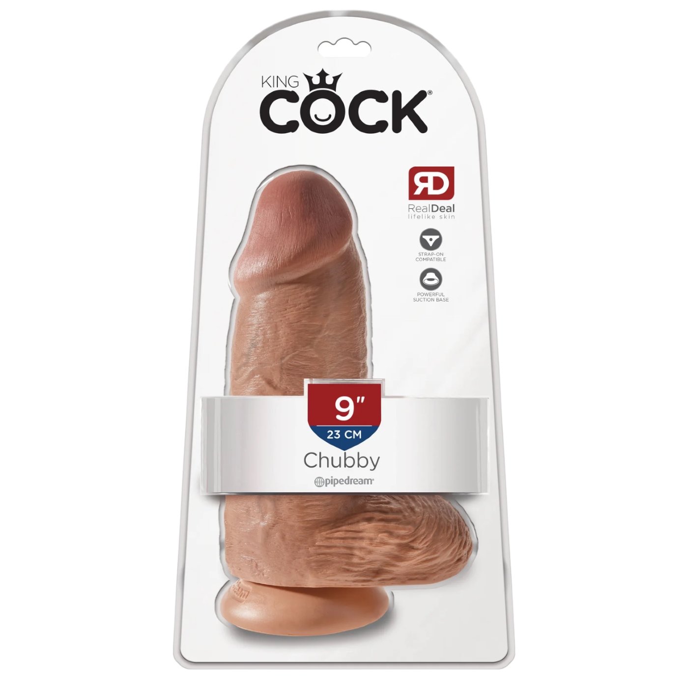 King Cock Mega Chubby Realistic Tan Suction Cup Dildo 9 Inch