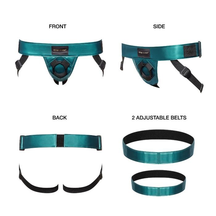 Strap-On-Me Curious Adjustable Strap-On Harness Green Metallic