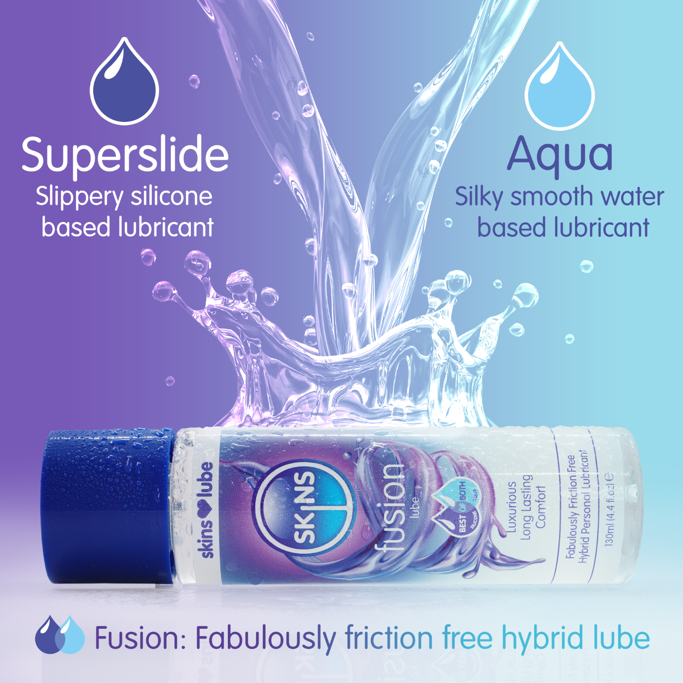Skins Fusion Hybrid Silicone and Water-Based Lubricant 130ml